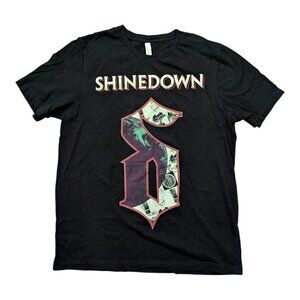 Shinedown Concert T Shirt Black It's Never Goodbye Its Just Til Next Time Sz XL